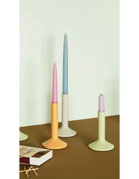 Bougeoir moderne en Métal Orange Kindred (Lot de 2) - 3