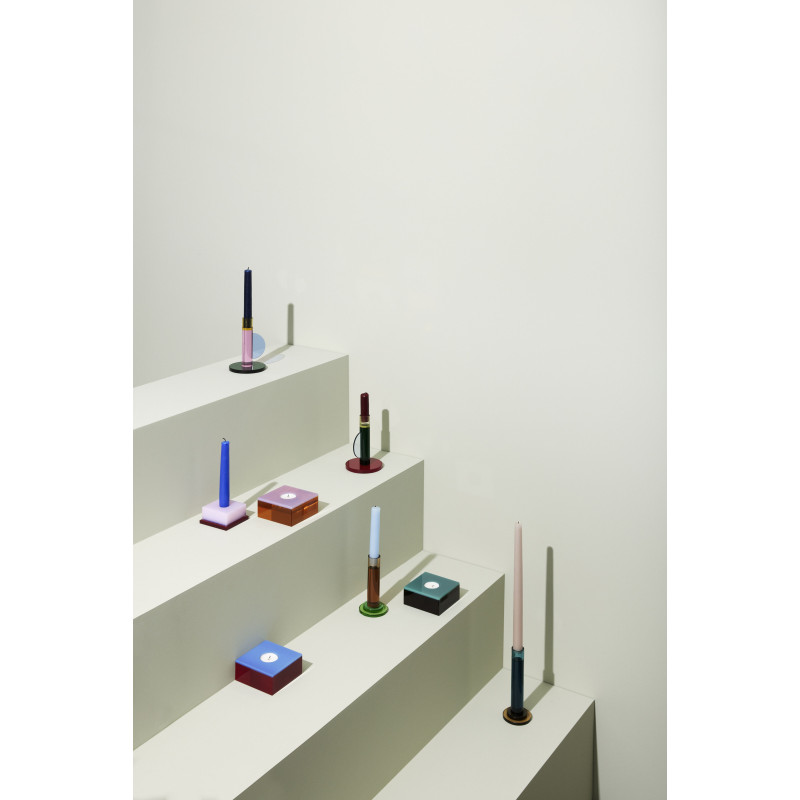 Bougeoir vintage en Verre Bleu Comet (Lot de 2) - 2