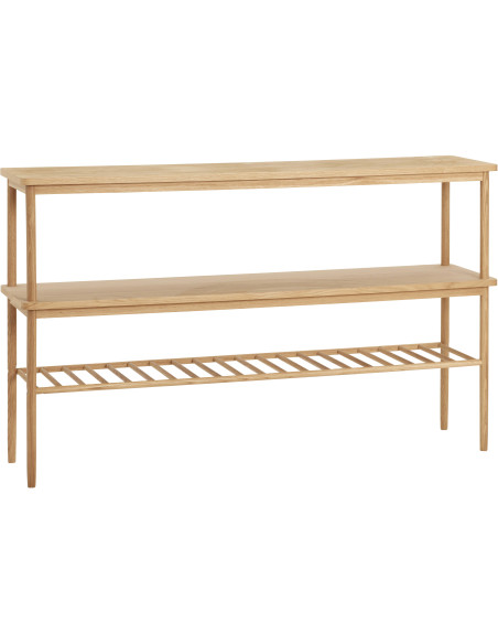 Grande Console moderne Rectangulaire 2 étagères en Bois MDF Naturel Effet chêne Acorn - 1