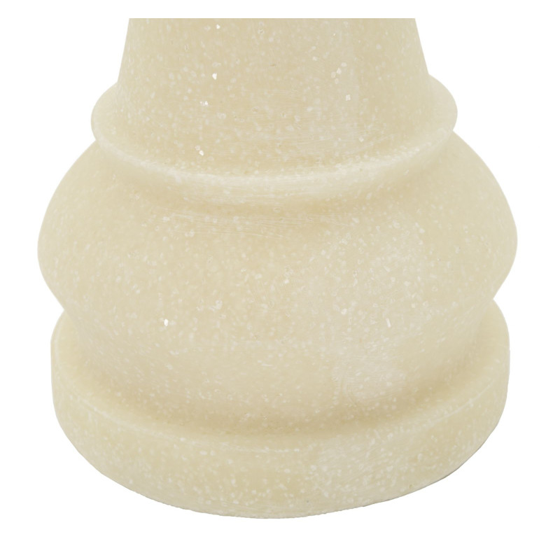 Statuette déco moderne Pièce d'échecs Reine Hauteur 36 cm en Résine Blanc Effet quartz Doré Scacchi 