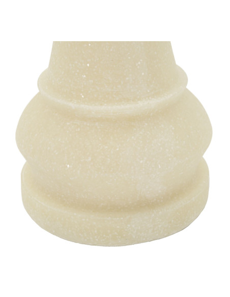 Statuette déco moderne Pièce d'échecs Reine Hauteur 36 cm en Résine Blanc Effet quartz Doré Scacchi 