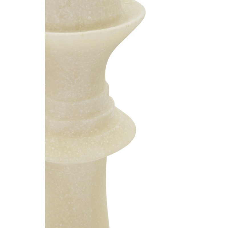 Statuette déco moderne Pièce d'échecs Reine Hauteur 36 cm en Résine Blanc Effet quartz Doré Scacchi 