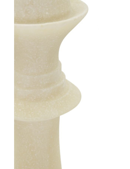 Statuette déco moderne Pièce d'échecs Reine Hauteur 36 cm en Résine Blanc Effet quartz Doré Scacchi 