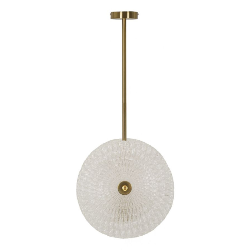 Suspension moderne chic 2 lampes en Verre Blanc Métal Doré Glass 