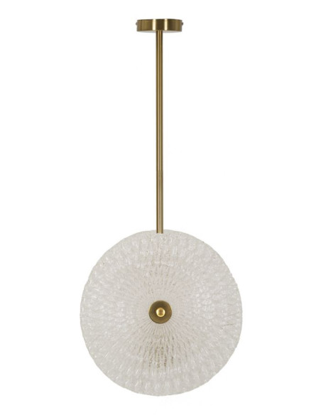 Suspension moderne chic 2 lampes en Verre Blanc Métal Doré Glass 