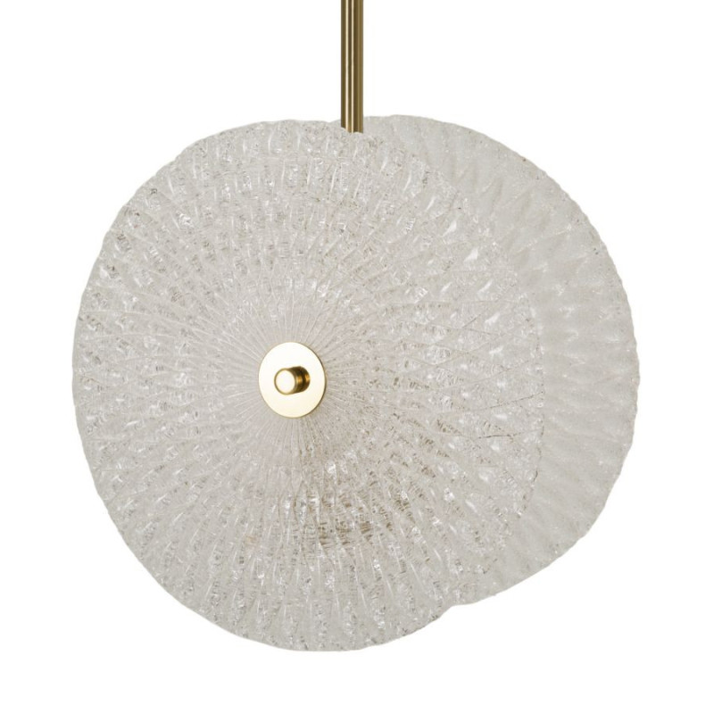 Suspension moderne chic 2 lampes en Verre Blanc Métal Doré Glass 