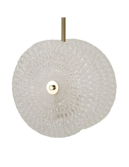 Suspension moderne chic 2 lampes en Verre Blanc Métal Doré Glass 