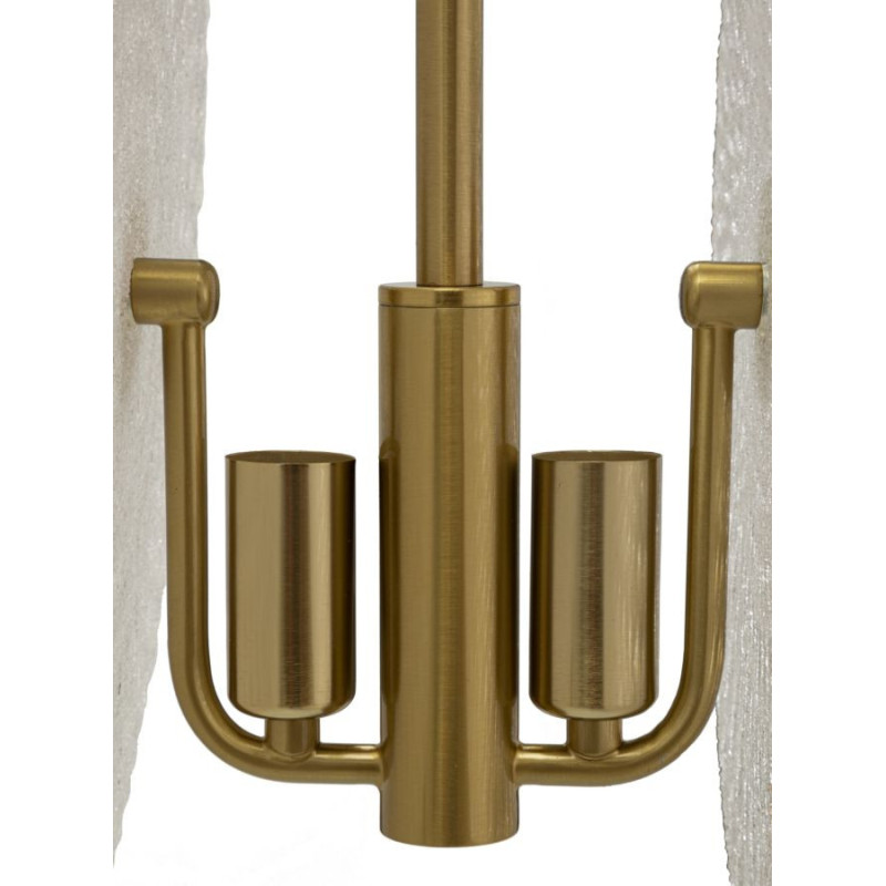 Suspension moderne chic 2 lampes en Verre Blanc Métal Doré Glass 