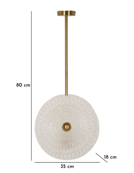 Suspension moderne chic 2 lampes en Verre Blanc Métal Doré Glass 