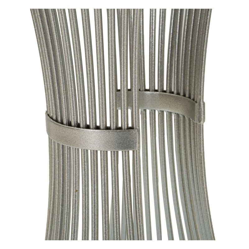 Sellette haute moderne Ronde Hauteur 79 cm en Marbre Blanc Métal Argenté Funnel 