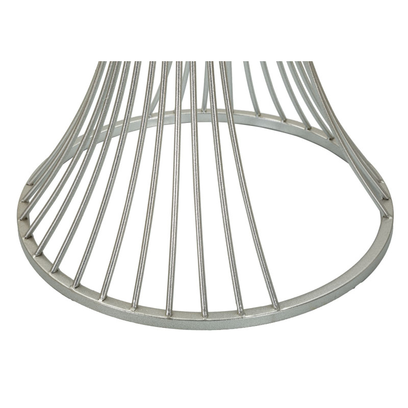 Sellette haute moderne Ronde Hauteur 79 cm en Marbre Blanc Métal Argenté Funnel 