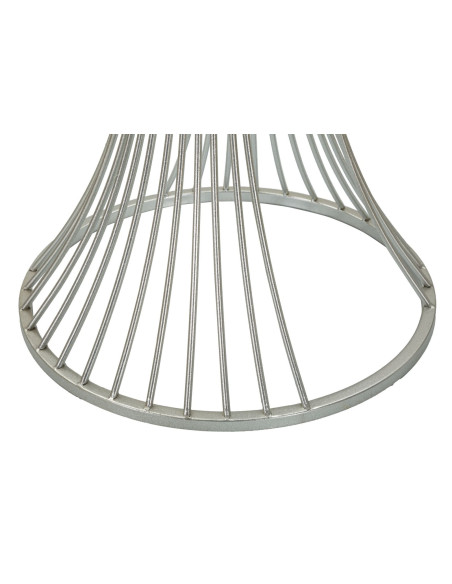 Sellette haute moderne Ronde Hauteur 79 cm en Marbre Blanc Métal Argenté Funnel 