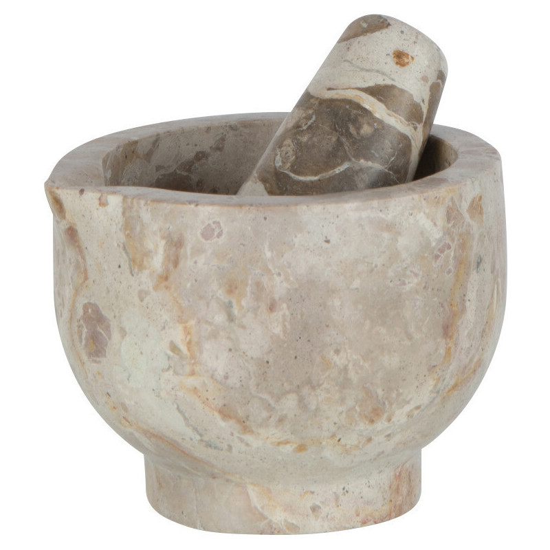 Mortier avec pilon en Marbre Beige Tasoz - 1