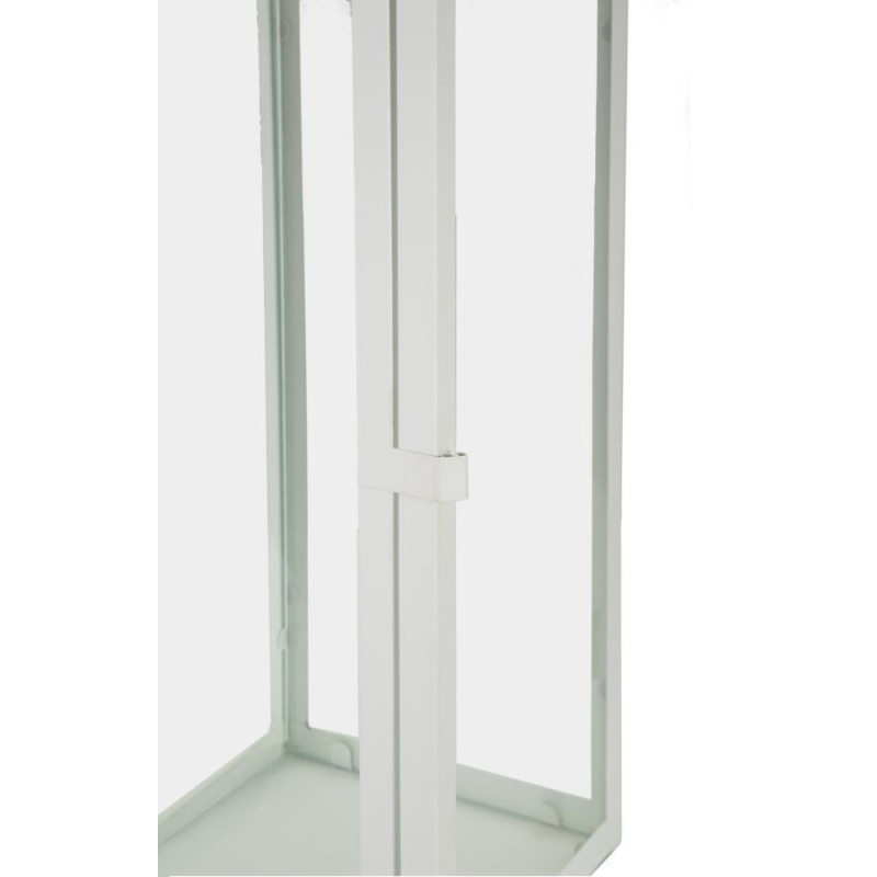 Lanterne à bougie moderne en Métal Blanc Verre Transparent White (Lot de 3) 