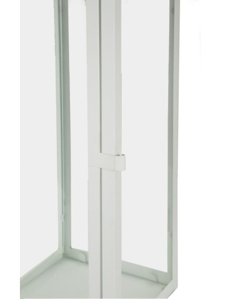 Lanterne à bougie moderne en Métal Blanc Verre Transparent White (Lot de 3) 