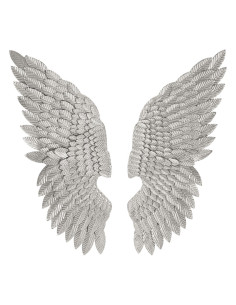 Grande Déco murale Ailes d'ange Hauteur 100 cm en Métal Argenté Beauty Coppia 