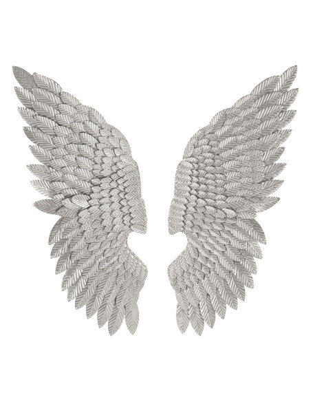 Grande Déco murale Ailes d'ange Hauteur 100 cm en Métal Argenté Beauty Coppia 