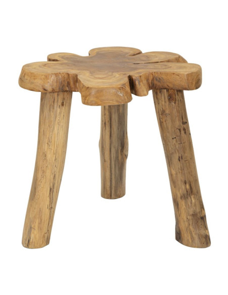 Table basse artisanale ethnique Organique en Bois de teck recyclé Marron Bintang 