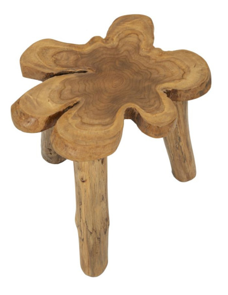 Table basse artisanale ethnique Organique en Bois de teck recyclé Marron Bintang 