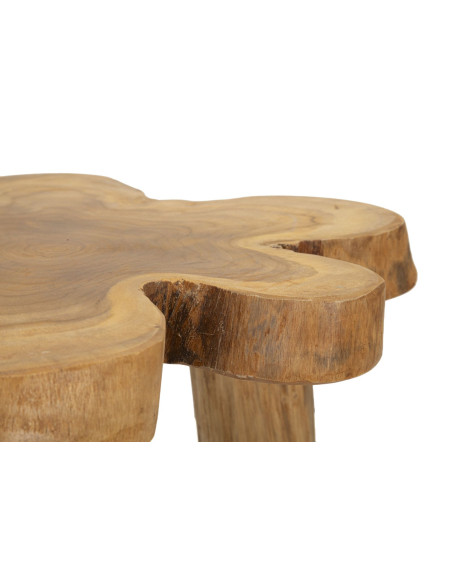 Table basse artisanale ethnique Organique en Bois de teck recyclé Marron Bintang 