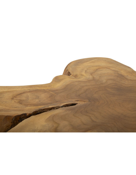 Table basse artisanale ethnique Organique en Bois de teck recyclé Marron Bintang 