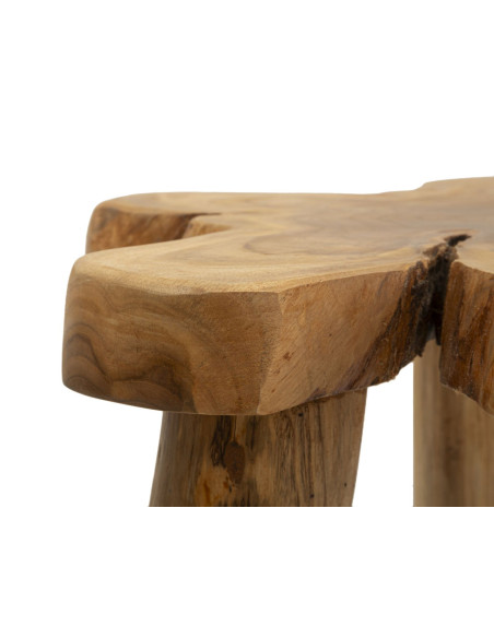 Table basse artisanale ethnique Organique en Bois de teck recyclé Marron Bintang 