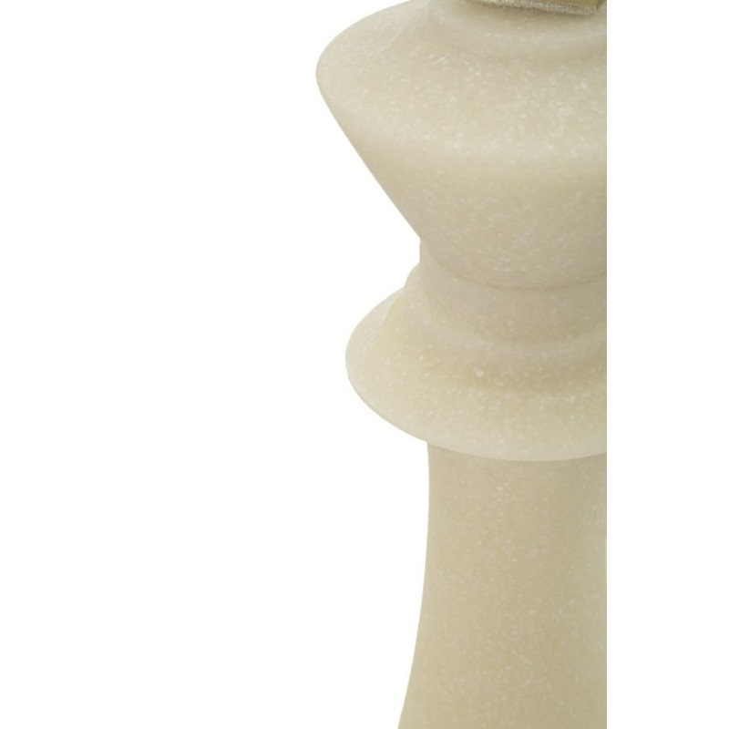 Statuette déco moderne Pièce d'échecs Roi Hauteur 41 cm en Résine Blanc Effet quartz Doré Scacchi 