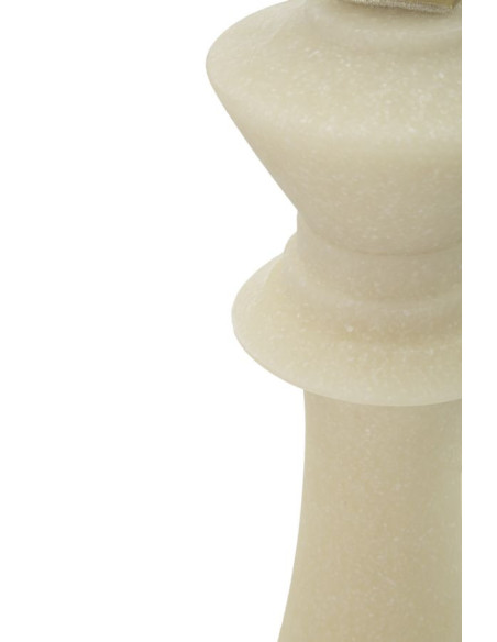 Statuette déco moderne Pièce d'échecs Roi Hauteur 41 cm en Résine Blanc Effet quartz Doré Scacchi 
