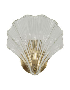 Applique murale moderne Coquillage Hauteur 22 cm en Verre Semi-transparent Métal Doré Shell 