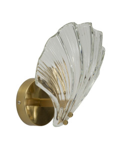 Applique murale moderne Coquillage Hauteur 22 cm en Verre Semi-transparent Métal Doré Shell 