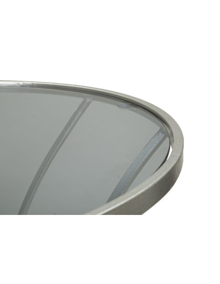 Table d'appoint moderne Ronde en Métal Argenté Verre Trixy 