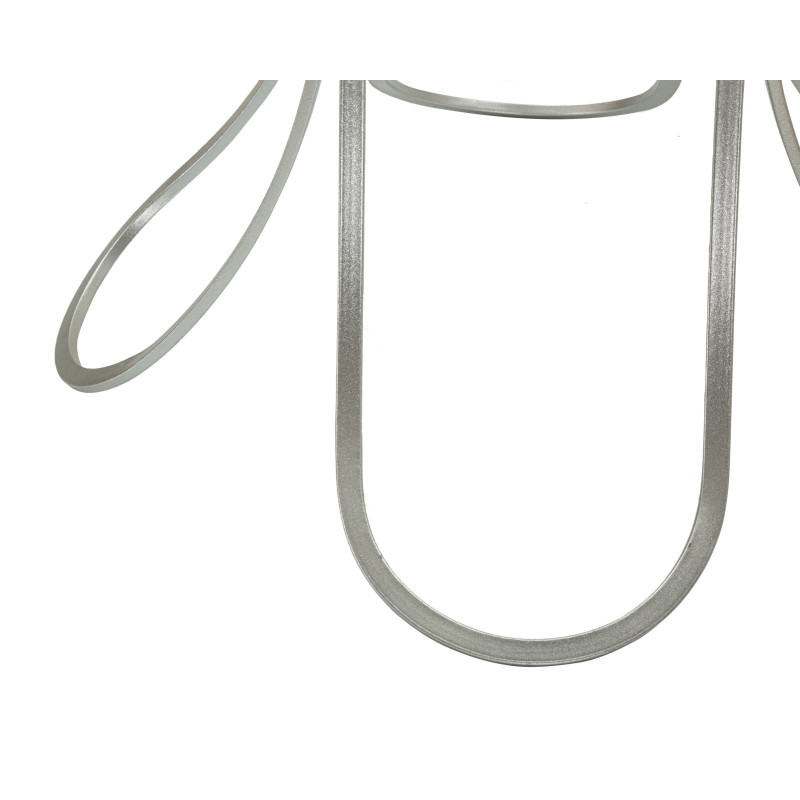 Table d'appoint moderne Ronde en Métal Argenté Verre Trixy 