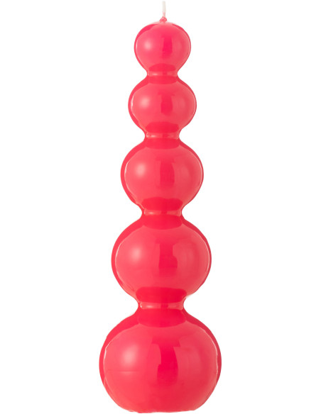 Bougie Calebasse en Fuchsia 25 heures Hauteur 23 cm Santana - 1