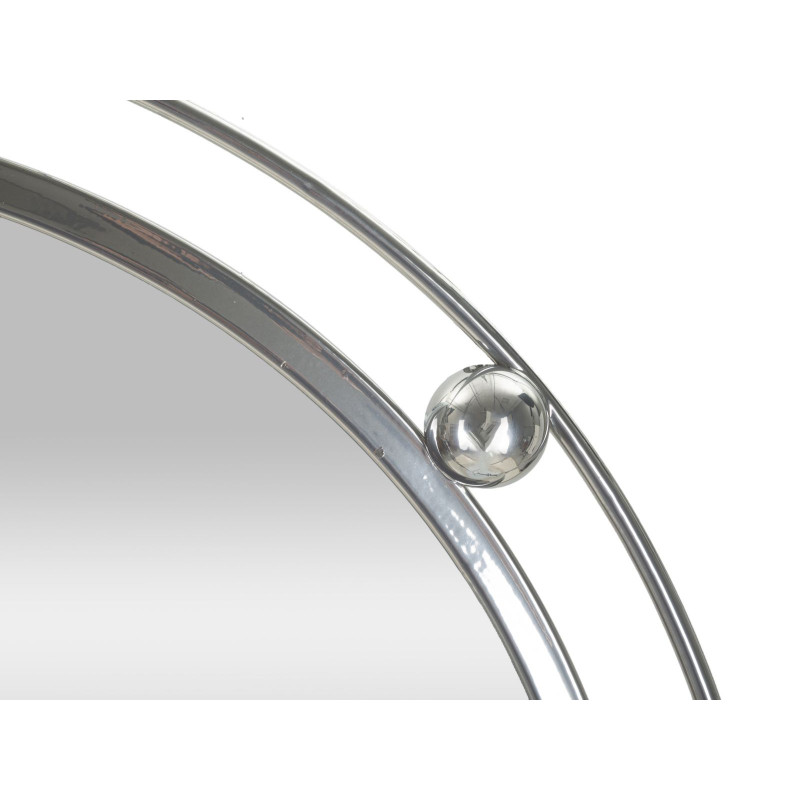 Grand Miroir mural modern Rond 85x80 en Métal Argenté Kandi 