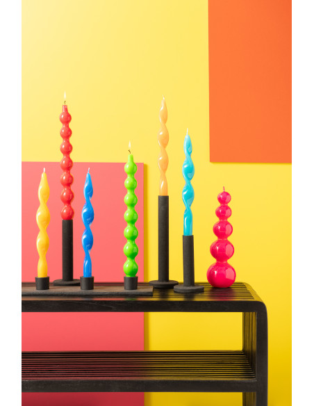 Bougie Calebasse en Fuchsia 25 heures Hauteur 23 cm Santana - 2