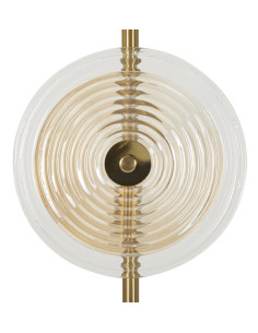 Lampadaire sur pied moderne chic Hauteur 168 cm en Verre Semi-transparent Ambré Métal Doré Venice 