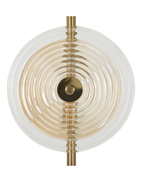 Lampadaire sur pied moderne chic Hauteur 168 cm en Verre Semi-transparent Ambré Métal Doré Venice - 2