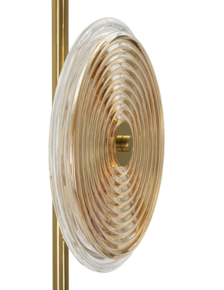 Lampadaire sur pied moderne chic Hauteur 168 cm en Verre Semi-transparent Ambré Métal Doré Venice - 4