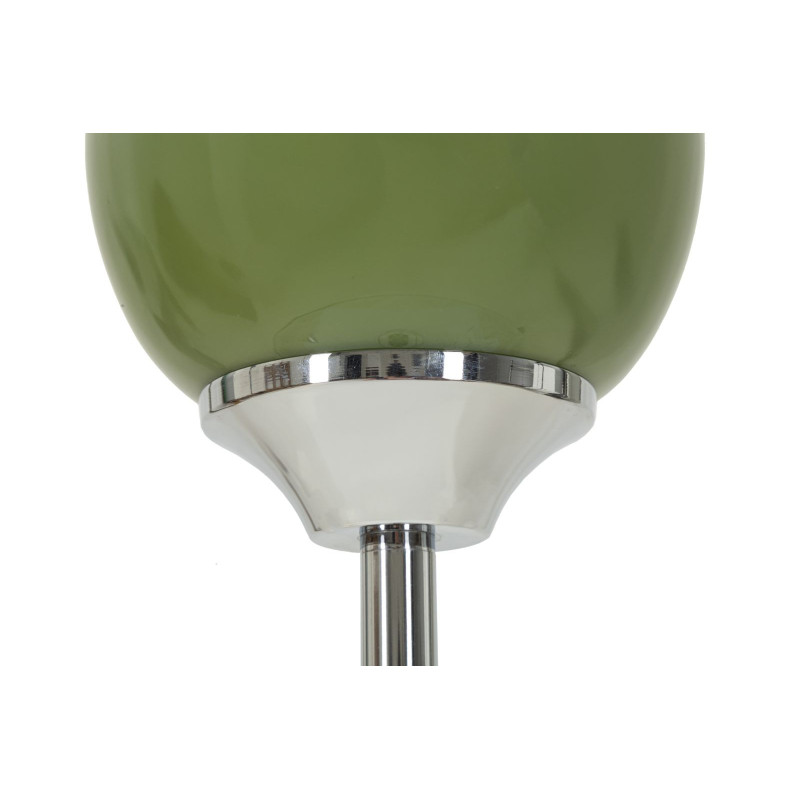 Lampadaire sur pied moderne chic Hauteur 155 cm en Métal Argenté Verre Vert Tissu Marron Eva 
