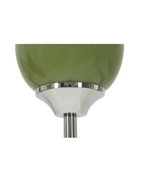 Lampadaire sur pied moderne chic Hauteur 155 cm en Métal Argenté Verre Vert Tissu Marron Eva 