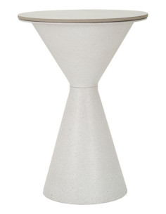 Table d'appoint minimaliste Ronde 44 cm en Métal Céramique Blanc White 