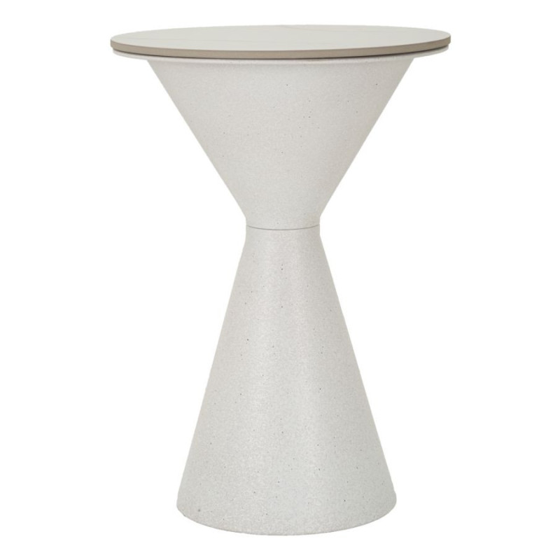 Table d'appoint minimaliste Ronde 44 cm en Métal Céramique Blanc White 