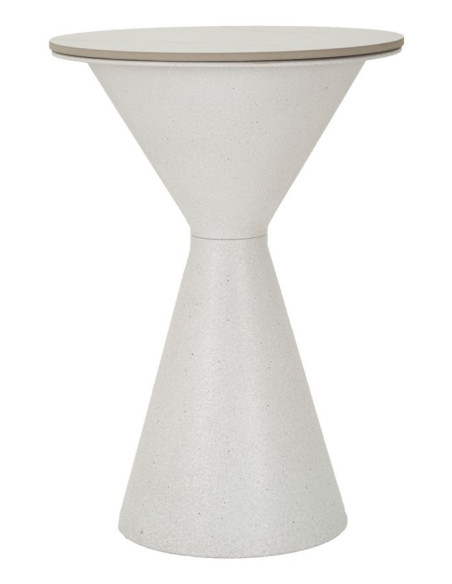 Table d'appoint minimaliste Ronde 44 cm en Métal Céramique Blanc White 