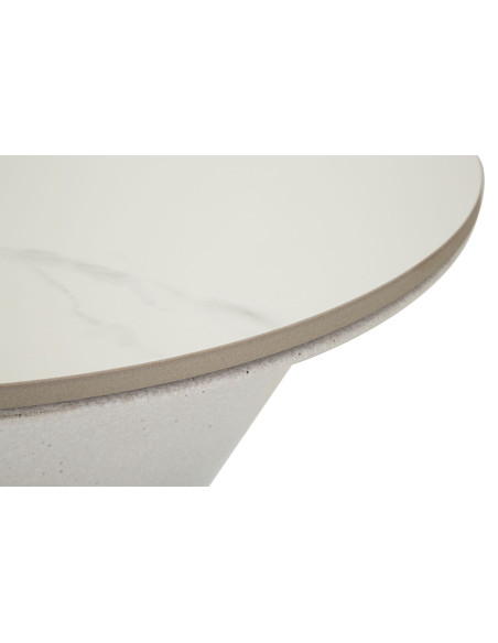 Table d'appoint minimaliste Ronde 44 cm en Métal Céramique Blanc White 