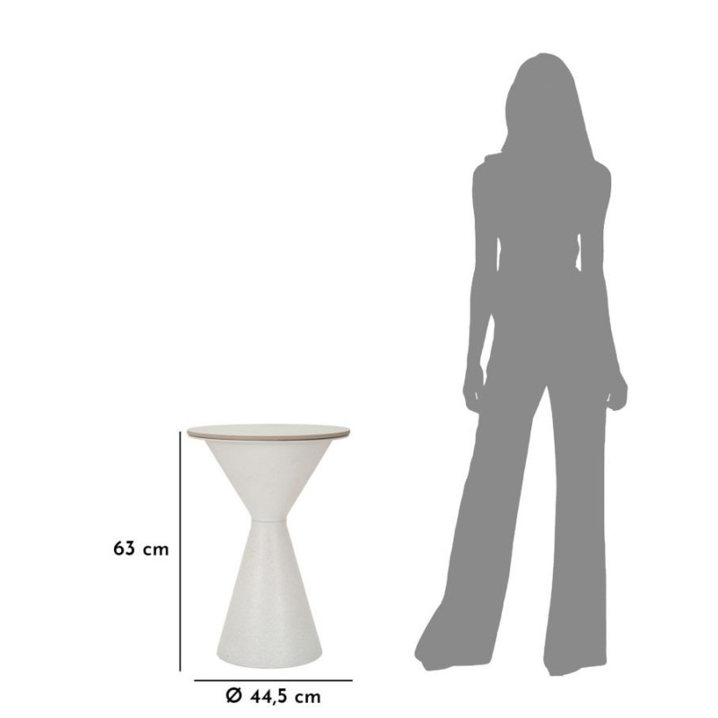 Table d'appoint minimaliste Ronde 44 cm en Métal Céramique Blanc White 