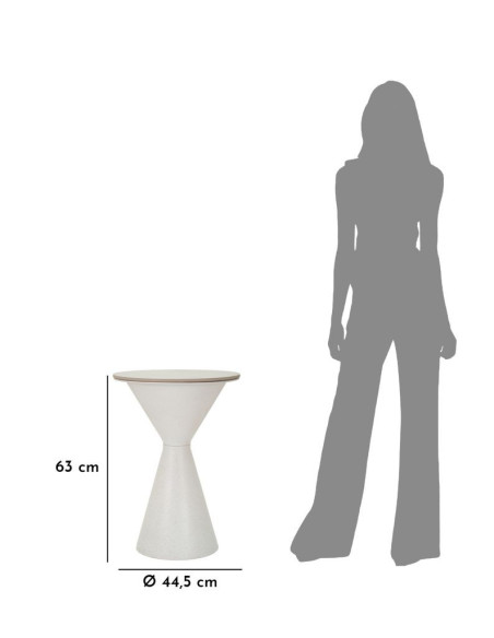 Table d'appoint minimaliste Ronde 44 cm en Métal Céramique Blanc White 