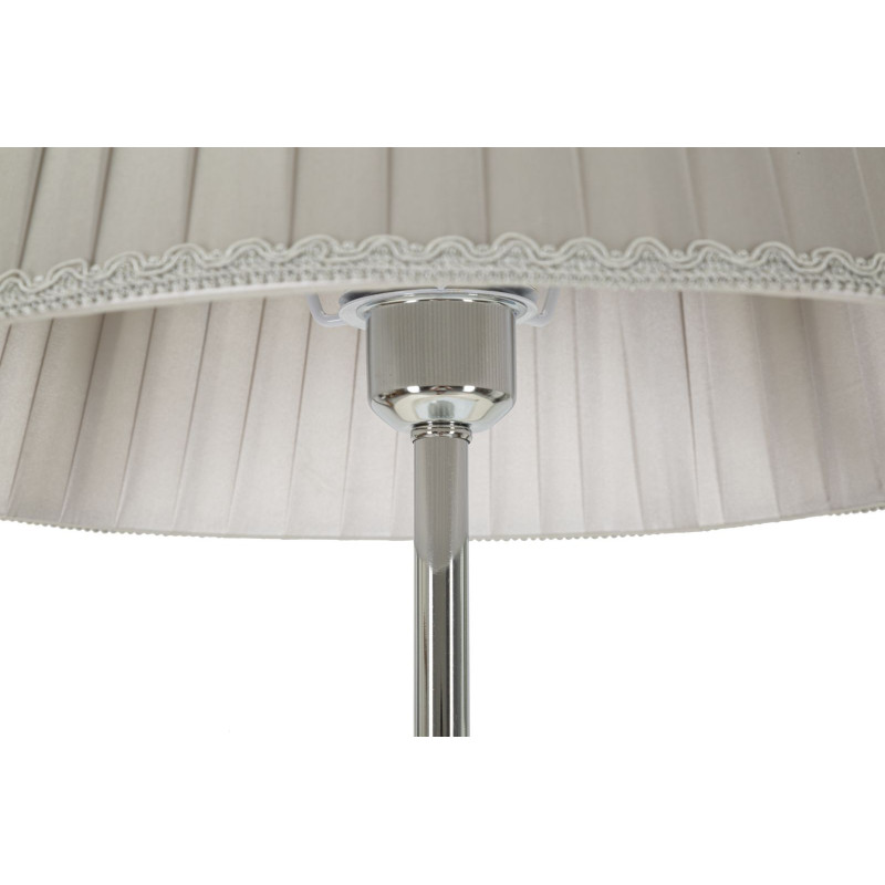 Lampadaire sur pied moderne chic Hauteur 164 cm en Métal Argenté Tissu Gris Verre Transparent Silvery 