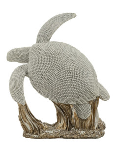 Statuette déco moderne Tortue en Résine Argenté Brillant Sparky 