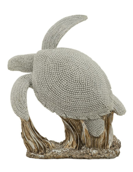 Statuette déco moderne Tortue en Résine Argenté Brillant Sparky 
