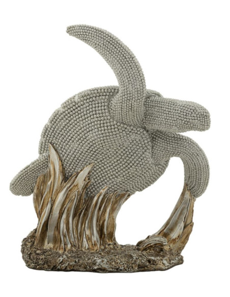 Statuette déco moderne Tortue en Résine Argenté Brillant Sparky 